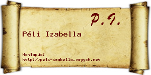 Péli Izabella névjegykártya